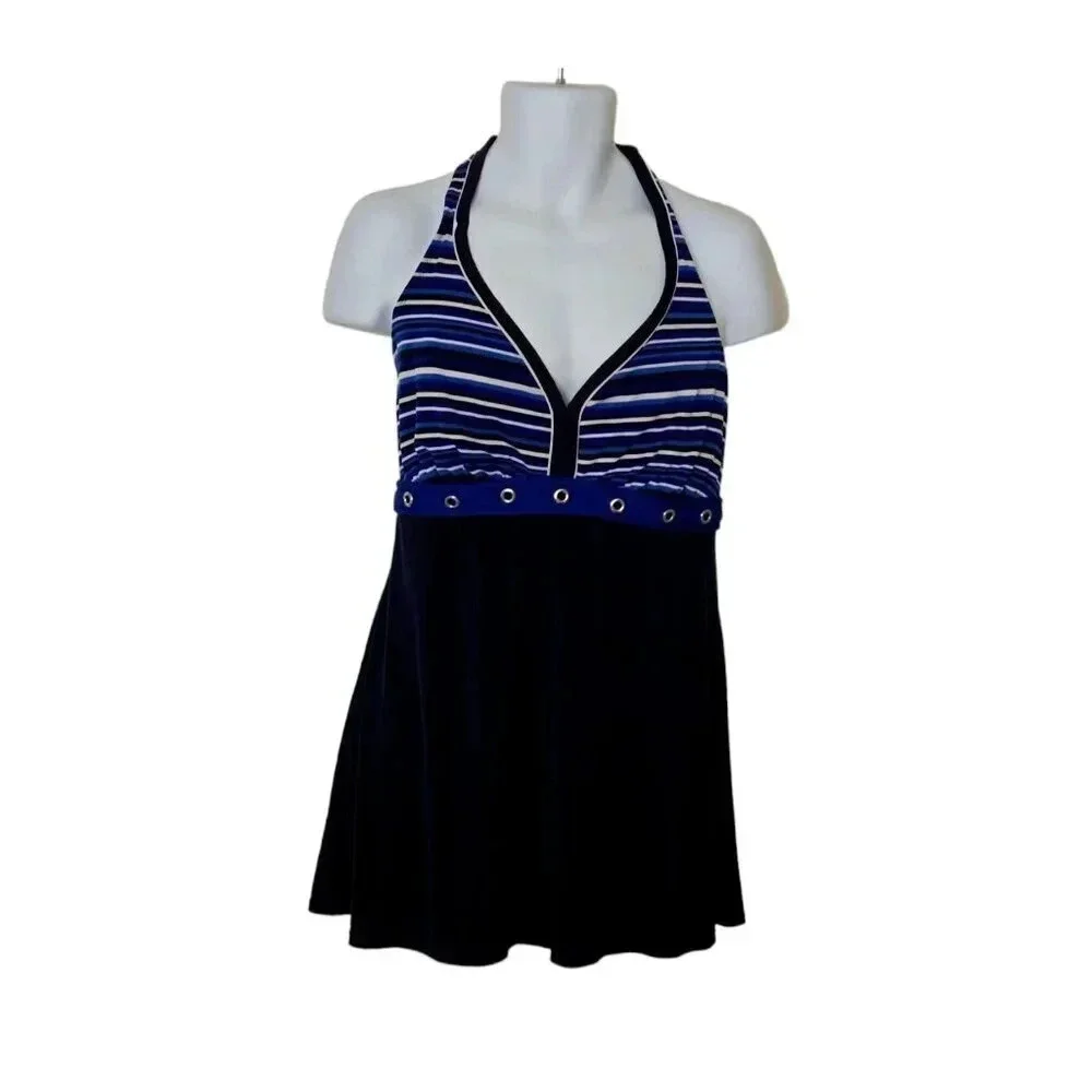 Catalina multicolor One Piece Swim Dress Halter Neck size 2X